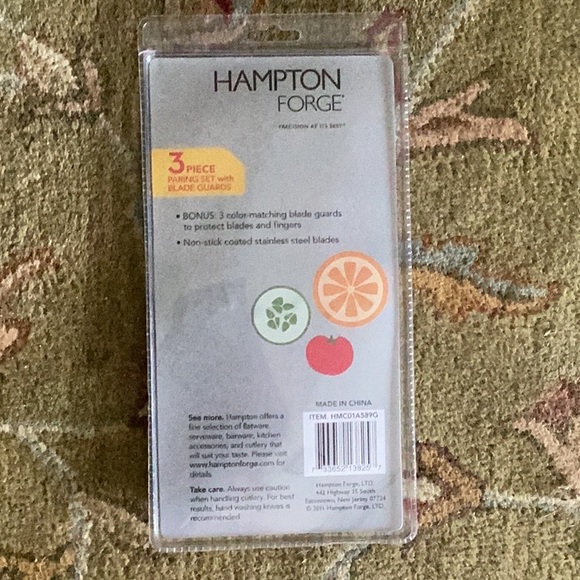 Colorful set of 3 PARING KNIVES w/Blade guards, Cucumber 🥒 Orange 🍊TOMATO 🍅 - Picture 6 of 16